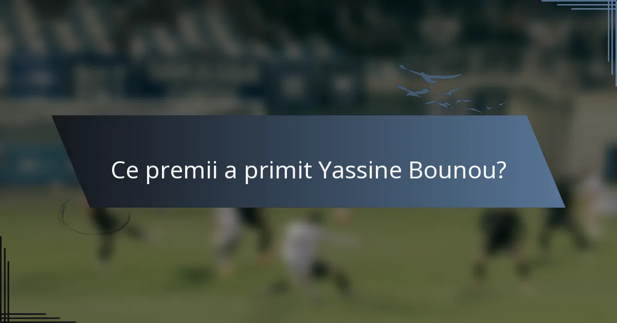 Ce premii a primit Yassine Bounou?